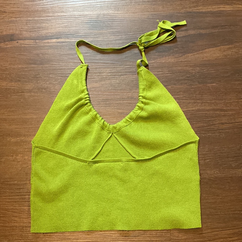 Backless Green Halter Top - Picture 2 of 2
